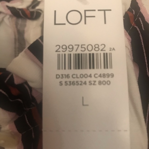 Loft White Red and Black Striped Jumper Size L - Picture 4 of 4